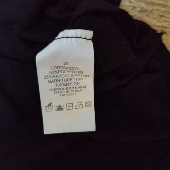 Penningtons Black Tank Top With Lace Neckline 2X - Picture 3 of 3